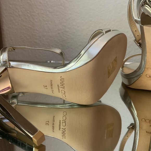 New Jimmy Choo Claudette 120 silver 37 $975 - Picture 8 of 9